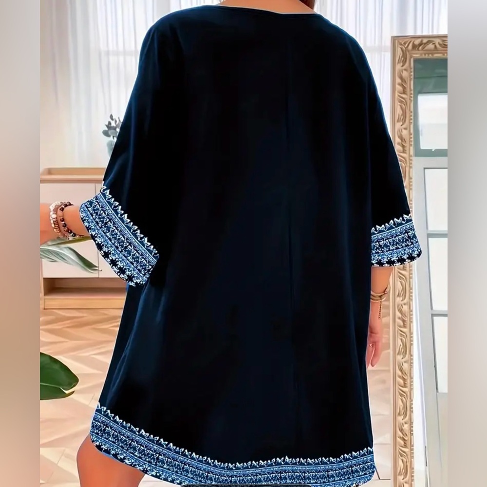 NIP Blue Paisley Dress/Cover Up - Picture 2 of 2